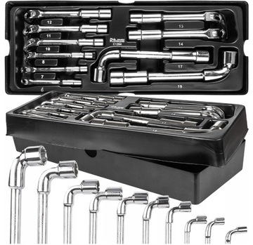 KLUCZE FAJKOWE 6-19 MM 10 ELEMENTÓW CR-V WKŁAD