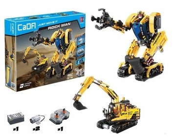 KLOCKI R/C 2W1 ROBOT KOPARKA ZESTAW CADA TECHNIC