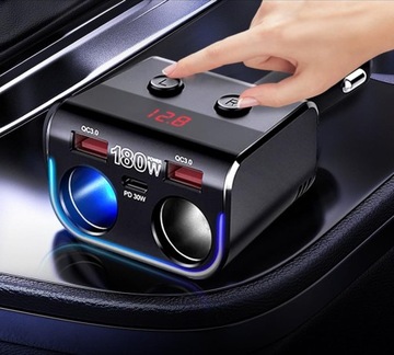 Splitter Branch 2 Sockets USB Легкое быстрое зарядное устройство QC PD