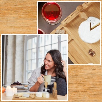 СЕРВИРОВОЧНАЯ ДОСКА ДЛЯ ПОДАЧИ СЫРОВ ХОЛОДНЫХ МЯСНЫХ ЗАКУСОК С НОЖАМИ БАМБУК