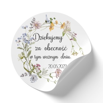 Naklejki podziękowania ślub chrzest urodziny SL16