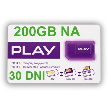 Internet karte play 4G LTE Mobilny Internet 200GB
