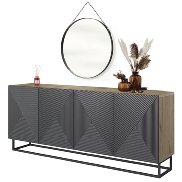 KOMODA SZAFKA LOFT na metalowym stelażu do salonu 200 CM POJEMNA SOLIDNA