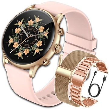 SMARTWATCH DAMSKI POLSKIE MENU ROZMOWY PULS CIŚNIENIE SPORT AMOLED | KOLORY