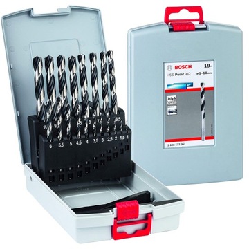 ZESTAW 19 wierteł do metalu BOSCH HSS 1-10mm