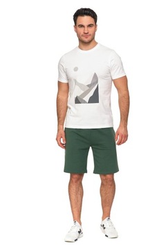 T-Shirt Męski Klasyczny Biały Koszulka Krótki Rękaw z Nadrukiem MORAJ L