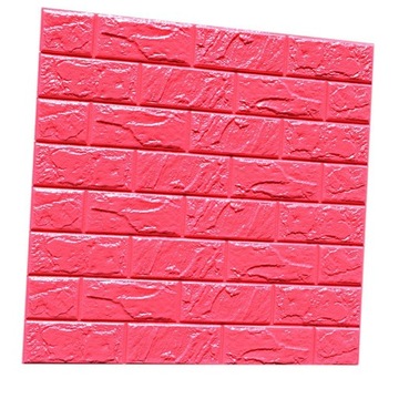 60cm * 60cm różowa czerwona naklejka ścienna 3D z cegły i kamienia zdejmowana naklejka na panel #1