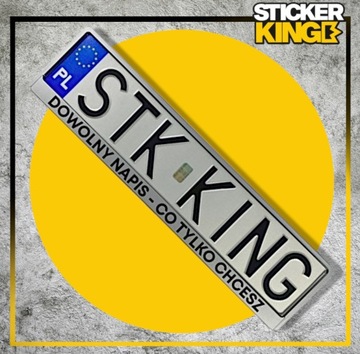 Ramka Z NAPISEM pod tablicę rejestracyjną do NAPIS TEKST CYTAT IMIĘ srebrna