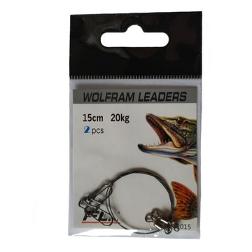 Przypony spinningowe wolframowe wolfram 15 cm 20 kg 2 sztuki na szczupaka
