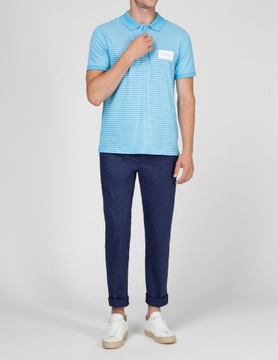 CALVIN KLEIN KOSZULKA POLO OXFORD STRIPE PIQUE L