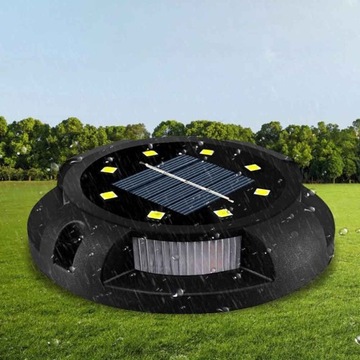 СОЛНЕЧНЫЙ НАЗЕМНЫЙ СВЕТИЛЬНИК rgb белый САДОВЫЙ ДИСК