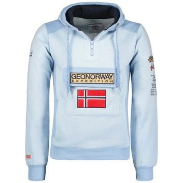 Geographical Norway Sweatshirt Gymclass Hoodie Sky Blue Man