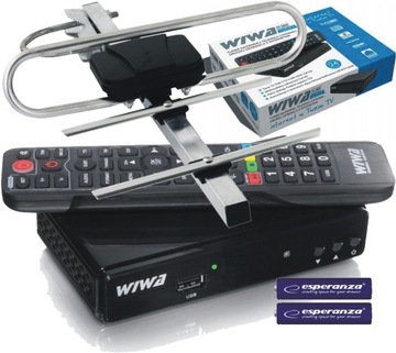 TUNER DVB-T2 DEKODER NAZIEMNEJ H.265 HEVC + ANTENA