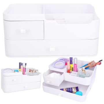 ORGANIZER NA KOSMETYKI 2 szufladki szkatułka pudełko pojemnik łazienkowy