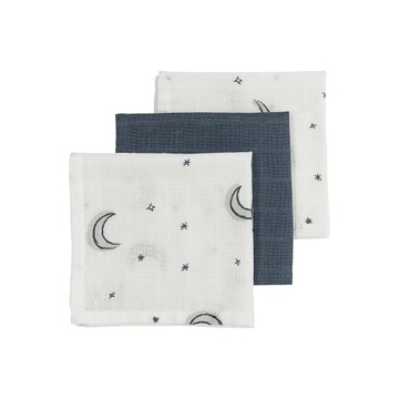 Meyco Baby Moon pieluszki - 3-pak - muslinowy - indigo - 30x30cm
