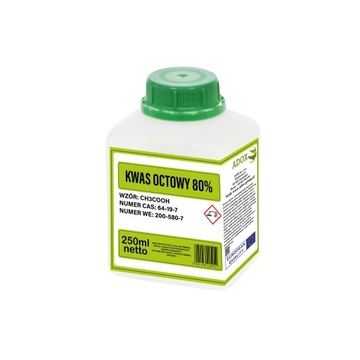 Kwas octowy 80% czysty, Esencja Octowa 250ml -ADOX