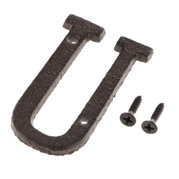 Czarny żelazny znak rustykalny wystrój listu