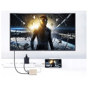Переходник USB-C на HDMI дополнительно USB 3.1 ноутбук смартфон iPad MacBook