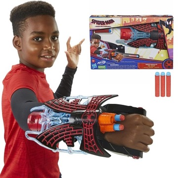 WYRZUTNIA SIECI NERF SPIDER-MAN RĘKAWICA PISTOLET NA STRZAŁKI MILES MORALES