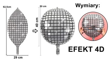 ФОЛЬГОВЫЙ ШАР ДИСКОШАР БОЛЬШОЙ 40 СМ СЕРЕБРЯНЫЙ МЕТАЛЛИК ДЛЯ ВЫПУСКА 24Ч