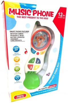 ZABAWKOWY TELEFON Z KLAPKĄ GRA ŚWIECI MELODYJKI