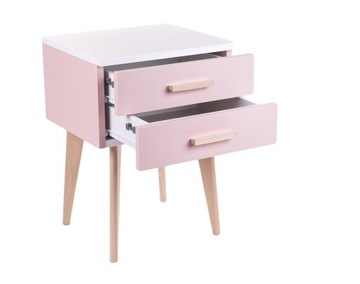 Тумбочка Надя на 2 ножках ЛОФТ, пудрово-розовый