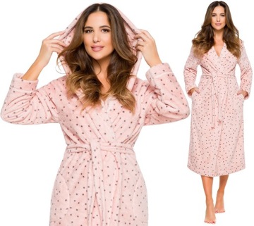 DŁUGI CIEPŁY PUCHOWY DAMSKI SZLAFROK PODOMKA M