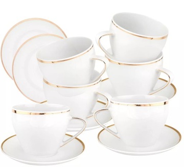 Filiżanka zestaw MariaPaula Moderna Gold porcelana 250 ml 6 szt.