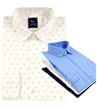 KOSZULA chłopięca ELEGANCKA wzór DŁUGI RĘKAW szkoła 164