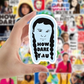 100 sztuk szt.opakowanie Greta Thunberg naklejki n LOL526