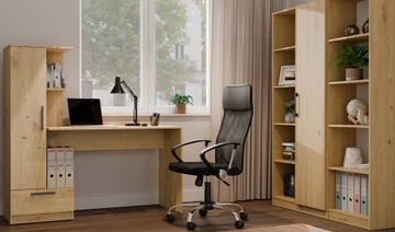 ДУБ COSMO ARTISAN СТОЛ-НАБОР С КНИЖНЫМ ШКАФОМ, ЯЩИКОМ И ПОЛКАМИ 143 СМ