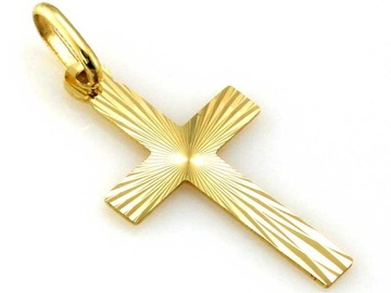 ПОЛНАЯ ЗОЛОТАЯ ЦЕПЬ 585/ 45 СМ. ГРАВИРОВАННЫЙ КРЕСТ