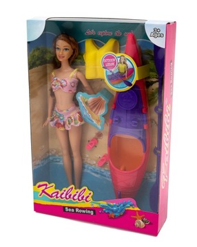 Кукла Кайбиби КАЯКИНГ в лодке-каяке + обувь для весла на байдарке Капок