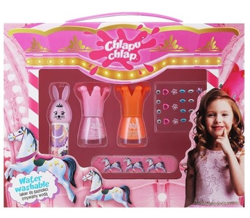 KOSMETYKI DLA DZIEWCZYNKI ZESTAW DO MANICURE I MAKIJAŻU CHLAPU CHLAP