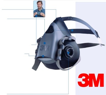 3M Mask 7503 Полумаска + фильтры FFP3 + ткань