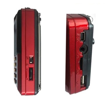 Мини-цифровое FM/MP3-радио с USB-аккумулятором, красное