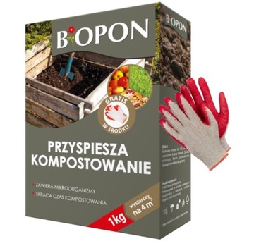 BIOPON KOMPOSTER środek przyspieszający kompostowanie 1kg na 4m3