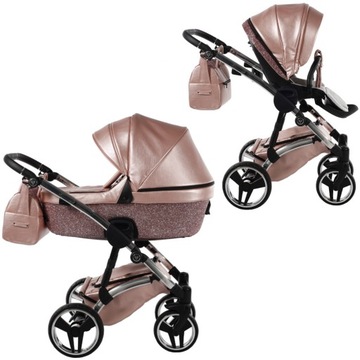 Детская коляска JUNAMA Termo Glitter 06, РОЗОВЫЙ