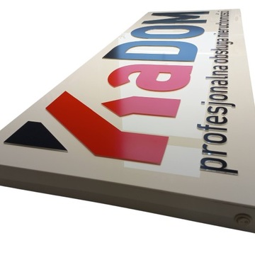 KASETON DIBOND Wypukłe litery KOLOROWE Napisy Czarny Biały mat połysk LED