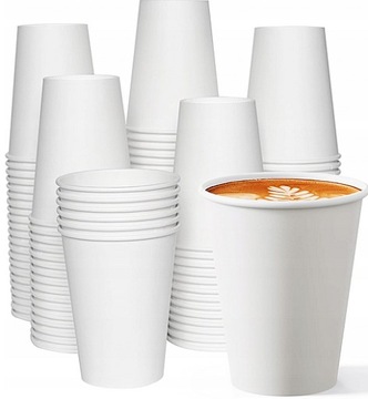 KUBKI PAPIEROWE DO NAPOJÓW GORĄCYCH KAWY/HERBATY 400ML 100SZT EKO