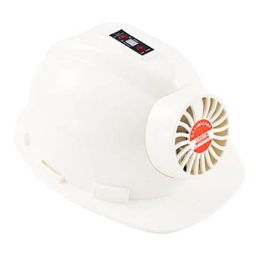 Hard Hat with Fan Safety Helmet Charging 4 Level of Speed White