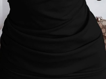 Elegancka sukienka ołówkowa marszczona MINI przekładana dopasowana S/M