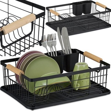 ЧЕРНЫЙ ДРЕНАЖ ДЛЯ СУШКИ ПОСУДЫ, БОЛЬШАЯ ПОДСТАВОЧНАЯ КАПЕЛЬНИЦА