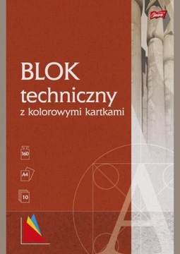 Blok techniczny A4 10 kolorowych kartek Unipap