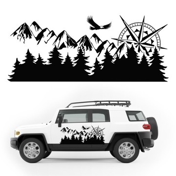 Naklejka na KAMPER przyczepę auto GÓRY 120x50 cm