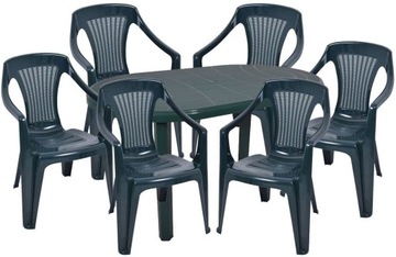 6+1 ZESTAW MEBLI OGRODOWYCH ZIELONY BRYLANT STÓŁ KRZESŁA