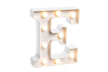 Świecąca litera literka LED - E - 22 cm