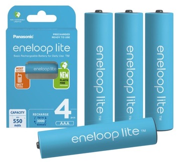 4X PANASONIC ENELOOP LITE R3 AAA 550MAH TEL. STACJONARNY LAMPKI SOLARNE