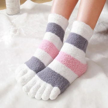 Candy Colors Women's Thick Five Finger Socks