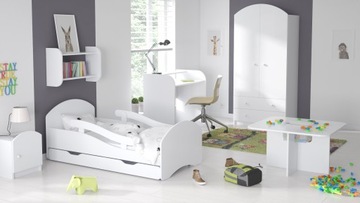 Детская кровать 180х80, белая, ящик, матрас.